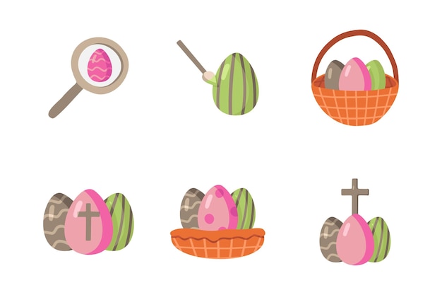 Vector easter eggs set in doodle style