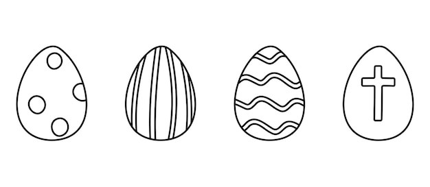 Easter eggs set in doodle style