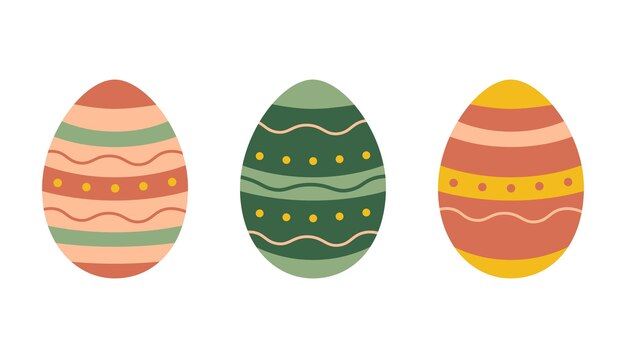 Easter eggs set Vector isolated illustration Decorative elements for packaging background print