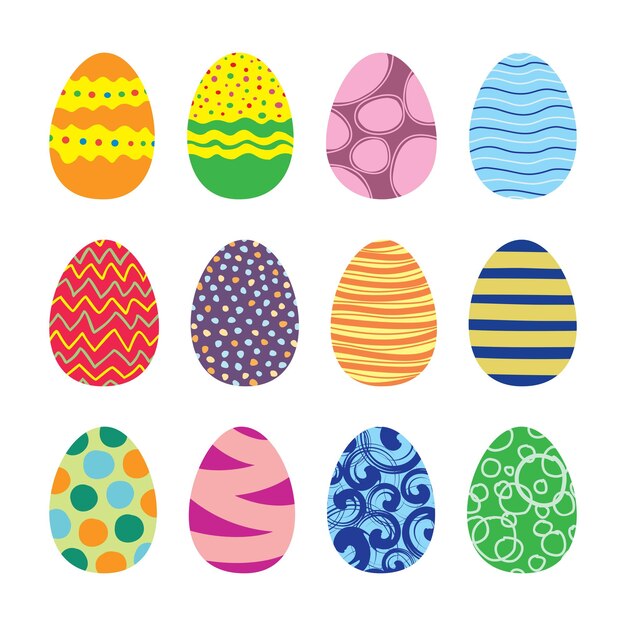 Easter Eggs Vector Icons Set