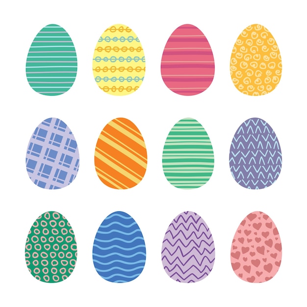 Easter Eggs Vector Icons Set