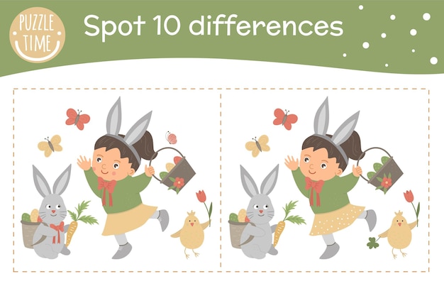 Easter find different game for children