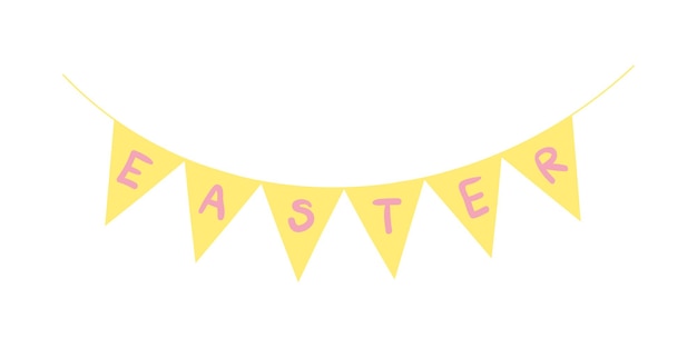 Ghirlanda di pasqua happy easter lettering stickers decorazioni per le vacanze inviti banner tessile illustrazione stock vettoriale