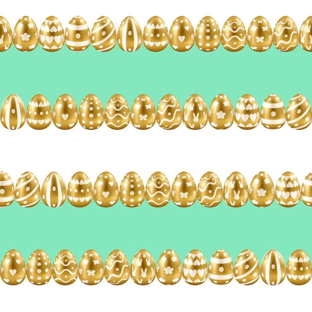 Easter gold eggs stripes seamless pattern Golden striped holliday background for textile prints