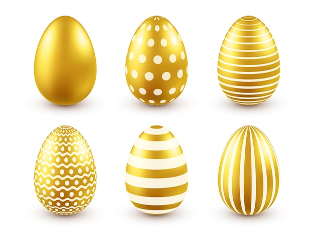 Easter golden egg traditional spring holidays in april or march sunday eggs and gold big set