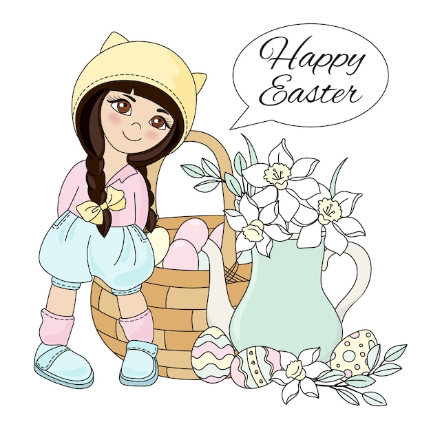 EASTER HOLIDAY Great Religious Party Vector Illustration Set