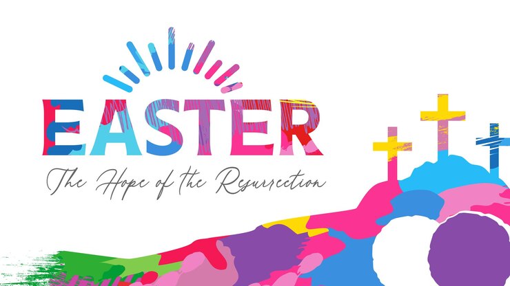 वेक्टर easter the hope of the resurrection greeting card concept artistic colorful design