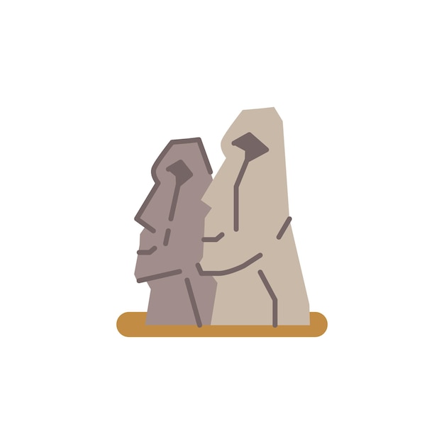 Easter Island landmark. Flat vector illustration.