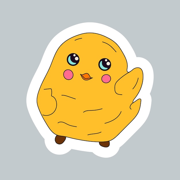 Easter kawaii cute chicks sticker Happy easter sticker chicken