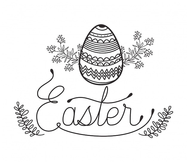 Easter label isolated icon
