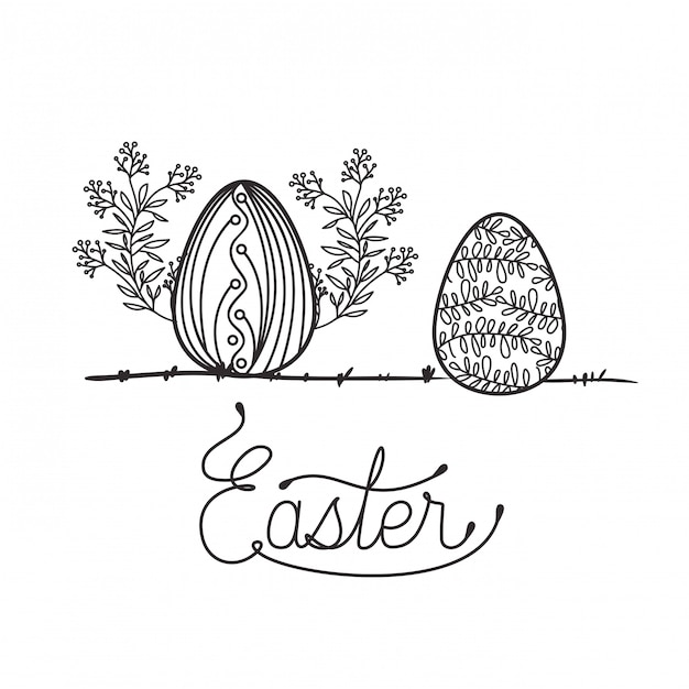 Easter label isolated icon