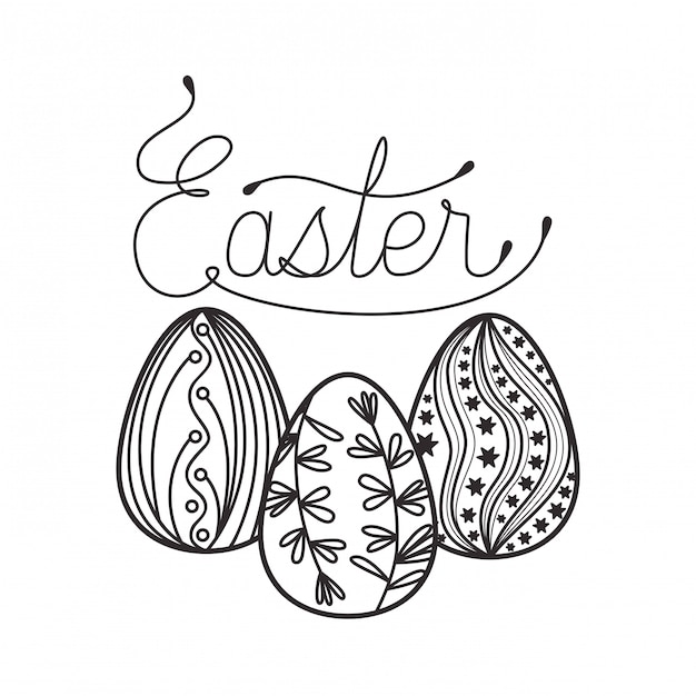 Easter label isolated icon