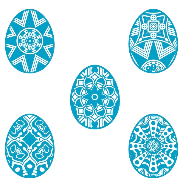 Pagina da colorare decorativa dell'uovo di pasqua in formato svg con taglio laser di pasqua