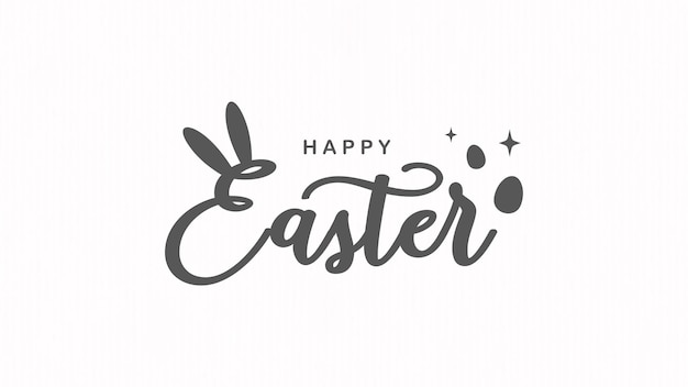 Vector easter logo typography with bunny ears