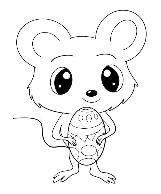 Easter Mouse Coloring Page