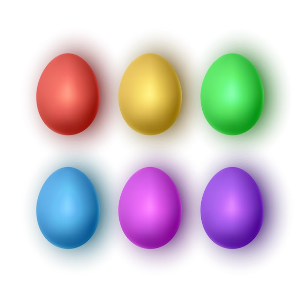 Vector easter multicolored eggs with shadow vector format