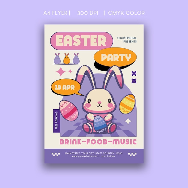 Vector easter party flyer