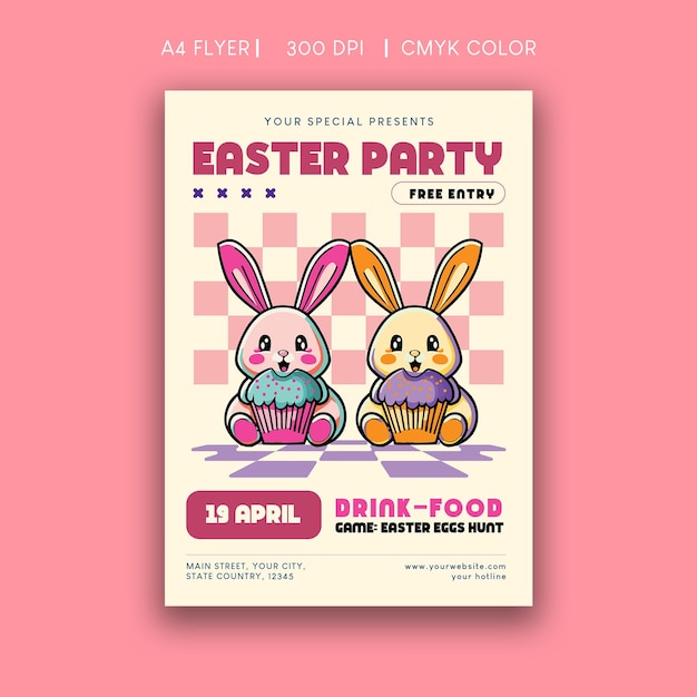 Vector easter party flyer