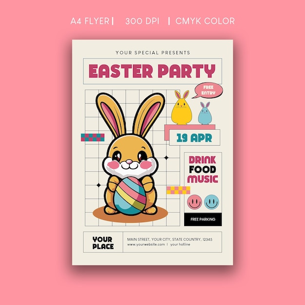 Vector easter party flyer