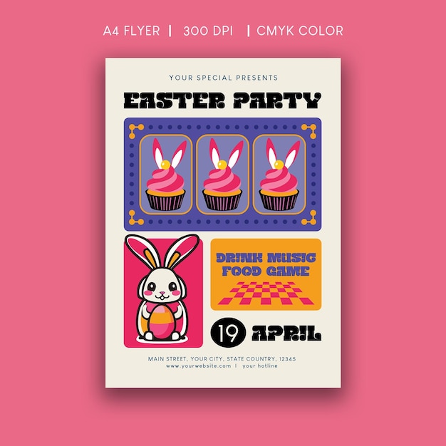 Vector easter party flyer