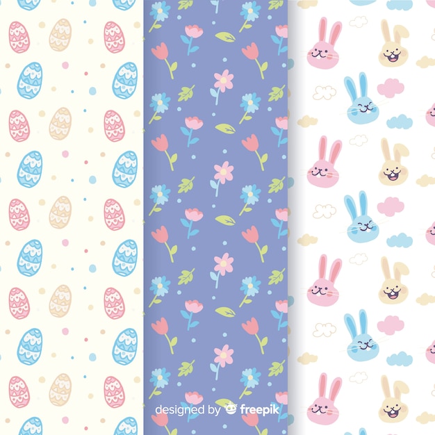 Vector easter pattern collection