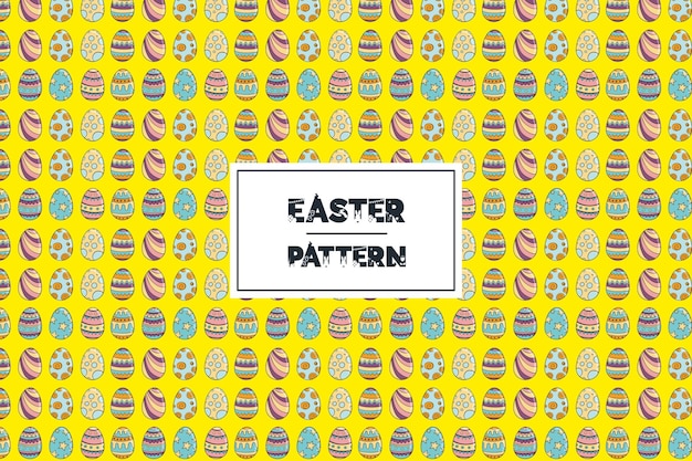 Easter Pattern Eggs hand drawn collection happy easter day