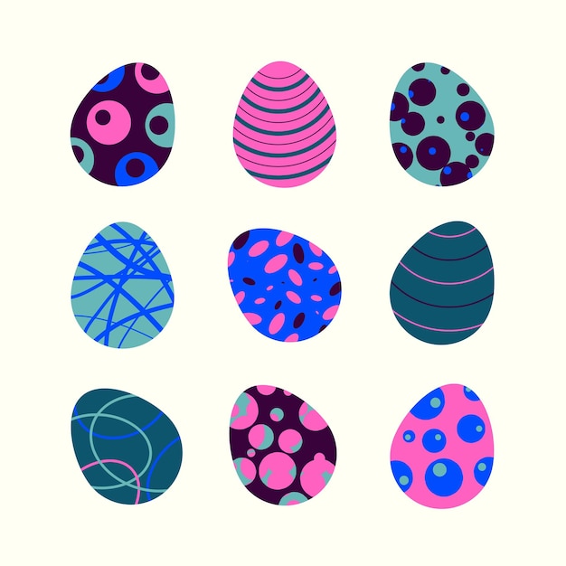Vector easter pattern template egg collection