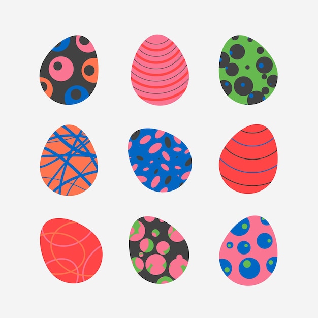 Vector easter pattern template egg collection