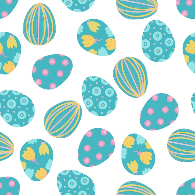 Vector easter pattern with colourful eggs