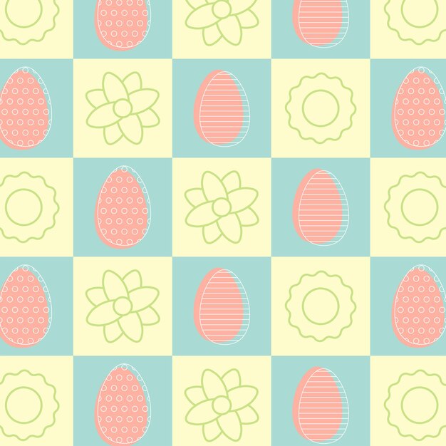 Vector easter pattern with square in pastel colors for decoration vector illustration in flat style