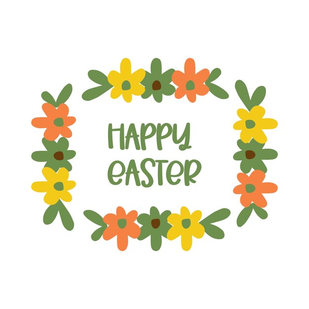 Easter poster in flat style vector illustration Holiday illustration for print stickers card spring decor