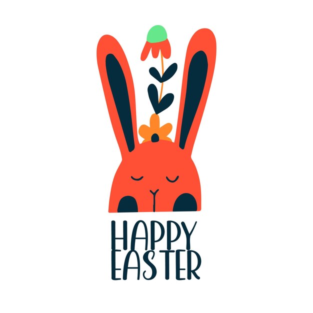 Easter poster in flat style vector illustration