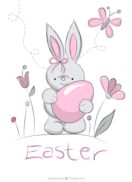 イースターのウサギの描画