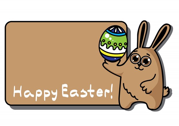 Easter rabbit with egg card