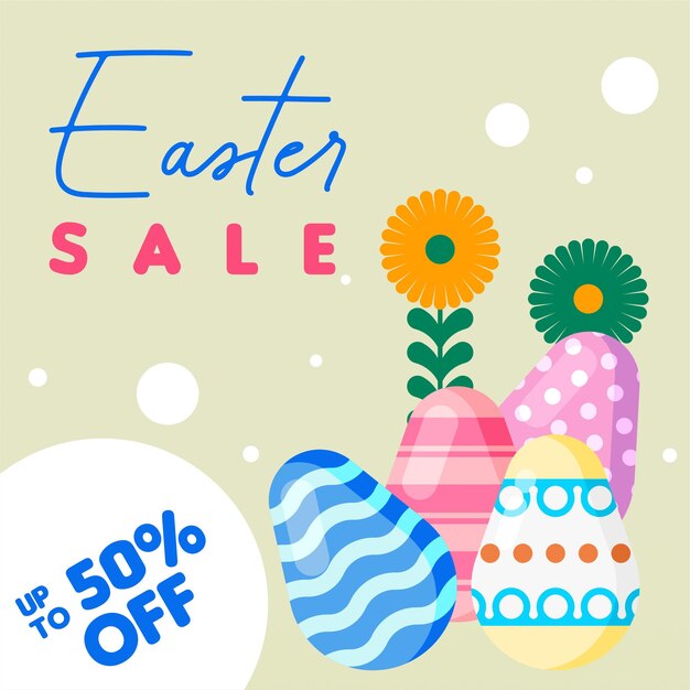 Easter sale banner background illustration