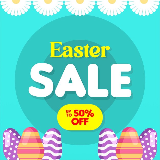 Vector easter sale banner background illustration