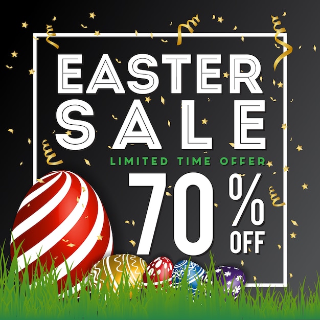 Vector easter sale banner background