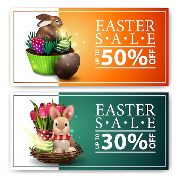 Vector easter sale banners