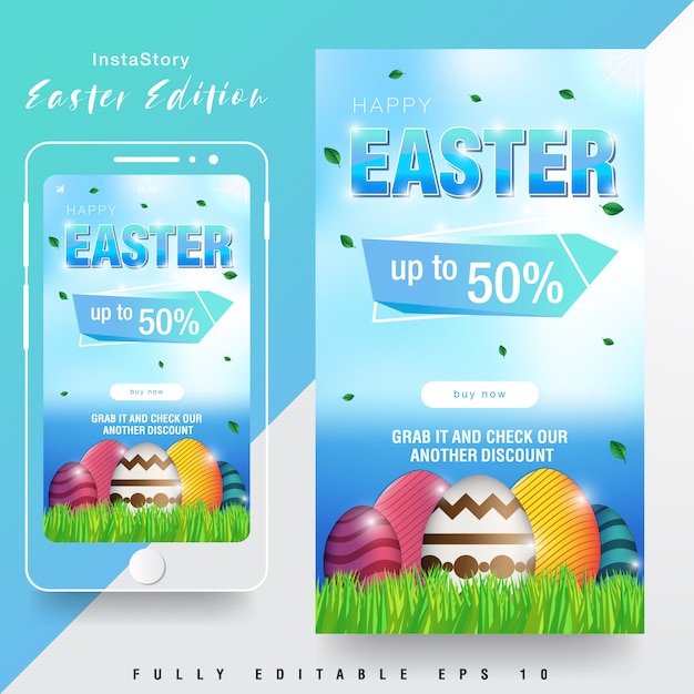 Easter sale instagram story template