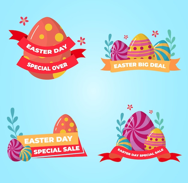 Vector easter sale label collection