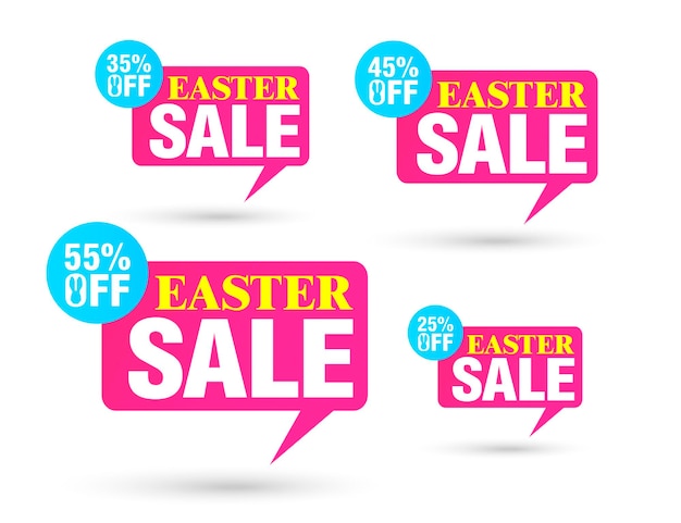 Easter sale tag speech bubble Set of 25 35 45 55 off discount