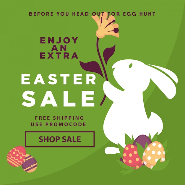 Vector easter sale web poster template