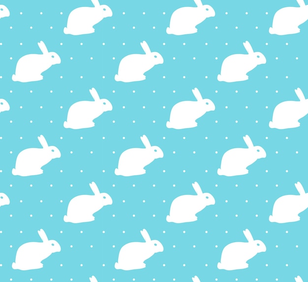 Vector easter seamless pattern design with bunnies