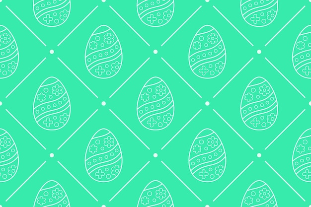 Easter seamless pattern in green color Endless texture with holiday Eggs for web page Holiday wrap