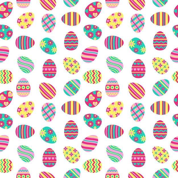 Easter seamless pattern with painted eggs