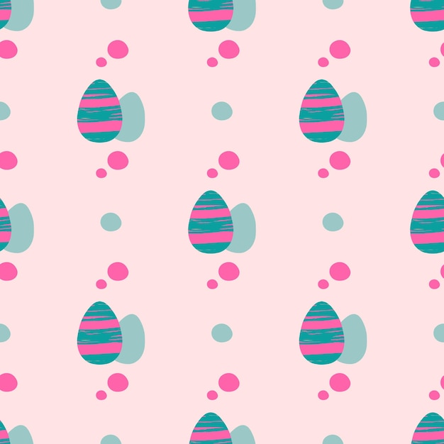 Easter seamless repeating pattern with striped pink and blue eggs and dots Background or texture for fabric wallpaper textile apparel wrapping scrapbooking tags cover cards invitation