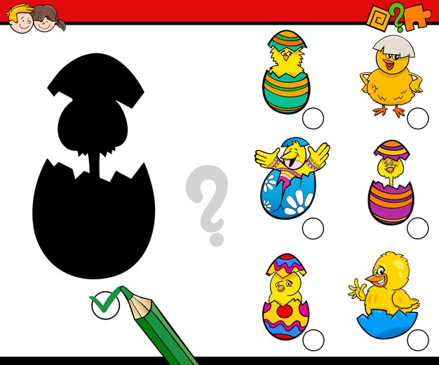 easter silhouette activity game