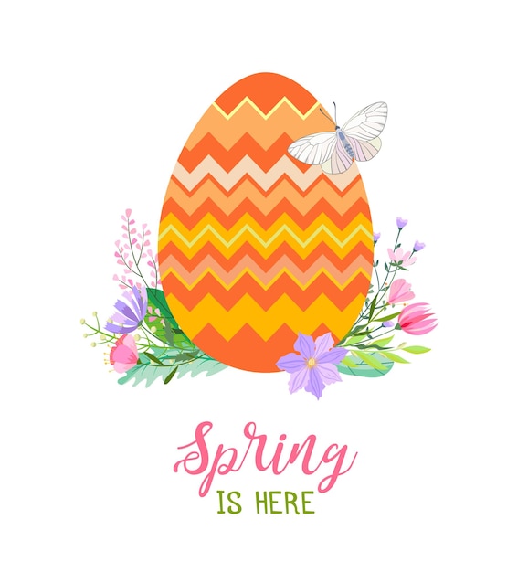 Vector easter spring greeting card