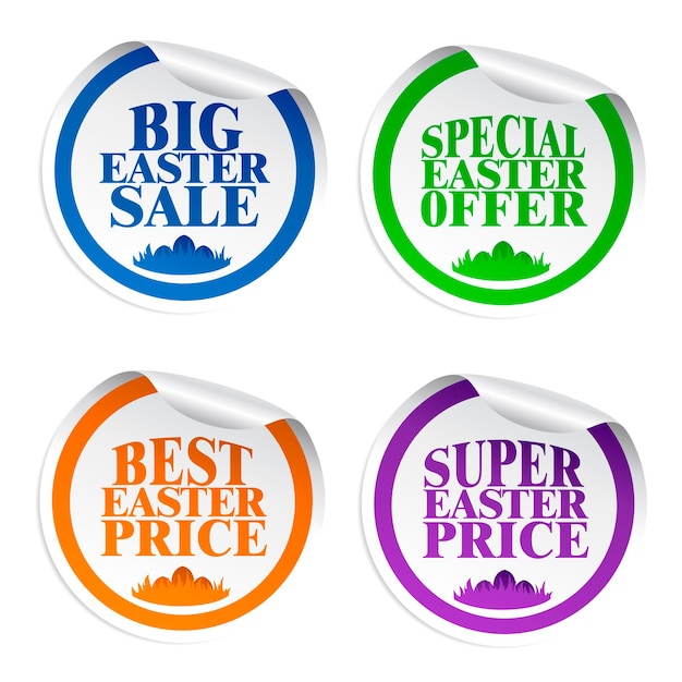 Easter stickers big salespecial offerbest pricesuper price with eggs in the grass colorful