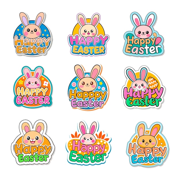 Vector easter stickers